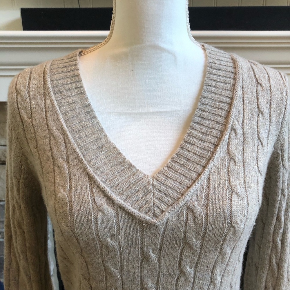 Loft gold beige sweater size medium - Picture 5 of 6